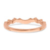 14k Rose Gold 1/4 carat Diamond Contoured Complete Wedding band