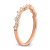 14k Rose Gold 1/4 carat Diamond Contoured Complete Wedding band