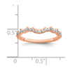 14k Rose Gold 1/4 carat Diamond Contoured Complete Wedding band