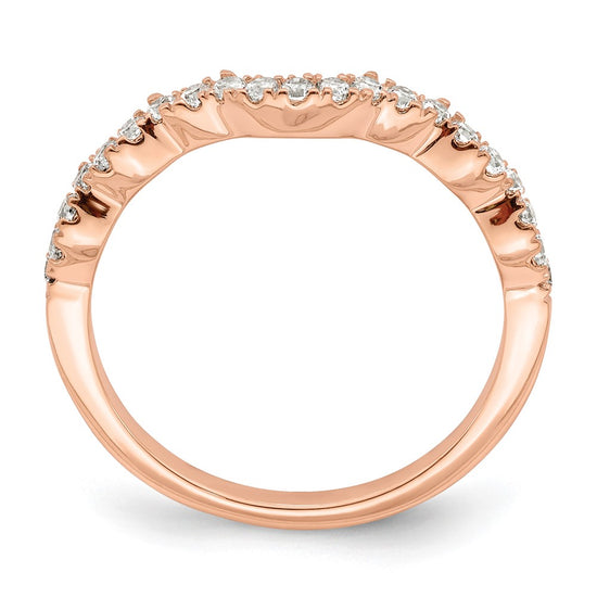 14k Rose Gold 1/5 carat Lab Grown Diamond VS/SI+ G+ Complete Wedding Band