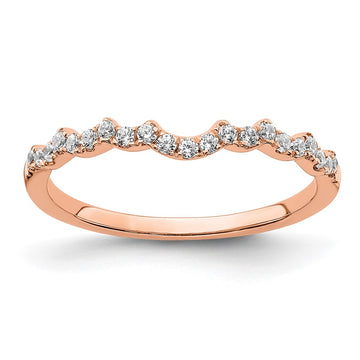 14k Rose Gold 1/5 carat Lab Grown Diamond VS/SI+ G+ Complete Wedding Band