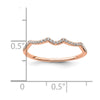 14k Rose Gold 1/15 carat Diamond Contoured Complete Wedding Band