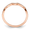 14k Rose Gold 1/15 carat Diamond Contoured Complete Wedding Band