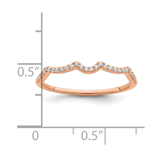14k Rose Gold 1/15 carat Diamond Contoured Complete Wedding Band