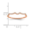 14k Rose Gold 1/15 carat Diamond Contoured Complete Wedding Band