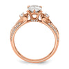 14k Rose Gold (Holds 1 carat (8.00x6.1mm) Pear Center) 1/4 carat Diamond Semi-Mount Engagement Ring