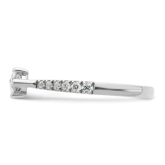 14k White Gold East West (Holds 3/4 carat (9.2x5.00mm) Marquise Center) 1/5 carat Diamond Semi-Mount Engagement Ring