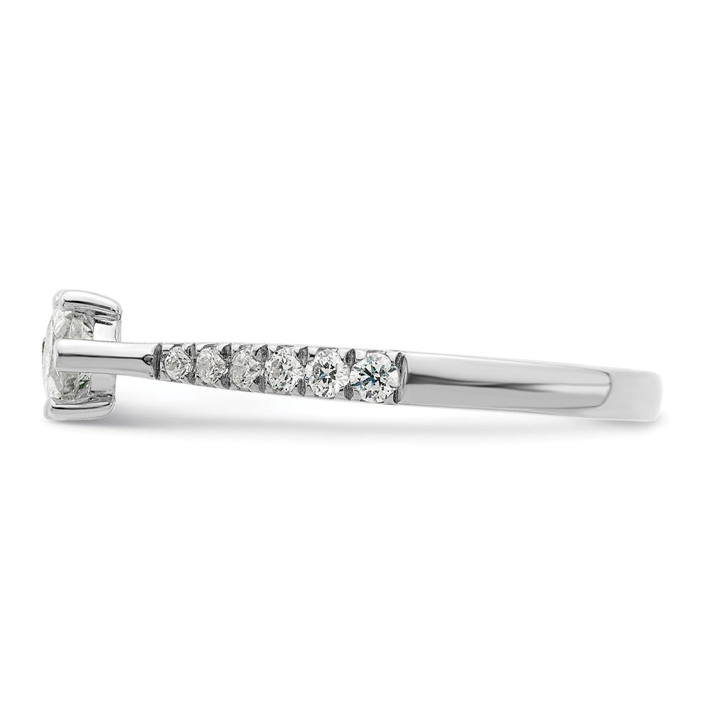 14k White Gold East West (Holds 3/4 carat (9.2x5.00mm) Marquise Center) 1/5 carat Diamond Semi-Mount Engagement Ring
