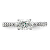 14k White Gold East West (Holds 3/4 carat (9.2x5.00mm) Marquise Center) 1/5 carat Diamond Semi-Mount Engagement Ring
