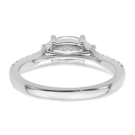 14k White Gold East West (Holds 3/4 carat (9.2x5.00mm) Marquise Center) 1/5 carat Diamond Semi-Mount Engagement Ring