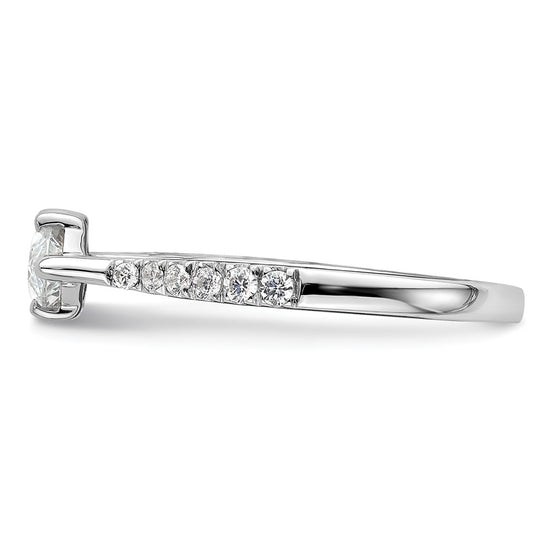 14k White Gold 1/5 carat Lab Grown Diamond VS/SI+ G+ 1 carat Center East-West Marquise Semi Mount Engagement Ring