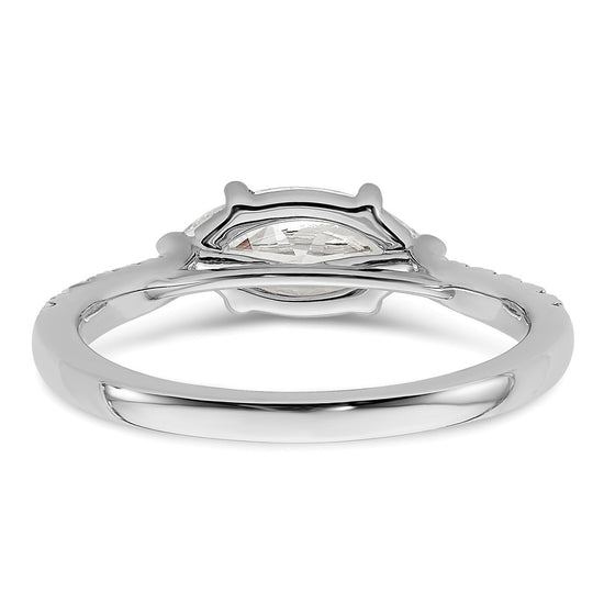 14k White Gold 1/5 carat Lab Grown Diamond VS/SI+ G+ 1 carat Center East-West Marquise Semi Mount Engagement Ring