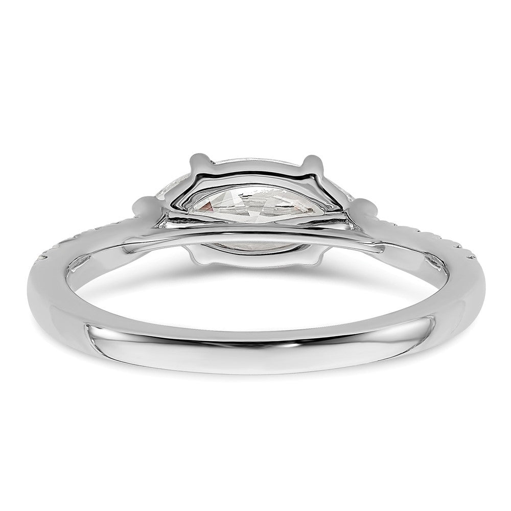 14k White Gold 1/5 carat Lab Grown Diamond VS/SI+ G+ 1 carat Center East-West Marquise Semi Mount Engagement Ring