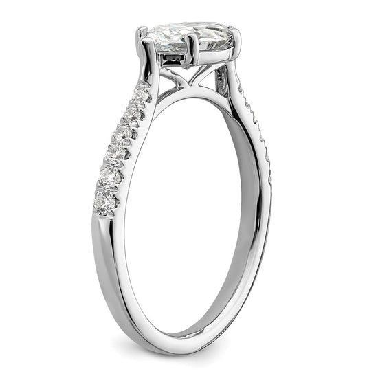 14k White Gold 1/5 carat Lab Grown Diamond VS/SI+ G+ 1 carat Center East-West Marquise Semi Mount Engagement Ring