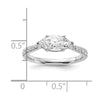 14k White Gold 1/5 carat Lab Grown Diamond VS/SI+ G+ 1 carat Center East-West Marquise Semi Mount Engagement Ring