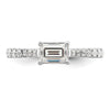 14k White Gold East West (Holds 3/4 carat (6.1x4.5mm) Emerald-cut Center) 1/4 carat Diamond Semi-Mount Engagement Ring