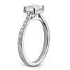 14k White Gold East West (Holds 1 carat (6.9x5.2mm) Emerald-cut Center) 1/4 carat Diamond Semi-Mount Engagement Ring