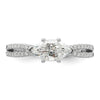 14k White Gold East West (Holds 3/4 carat (9.2x5.00mm) Marquise Center) 1/8 carat Diamond Semi-Mount Engagement Ring