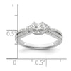 14k White Gold East West (Holds 3/4 carat (9.2x5.00mm) Marquise Center) 1/8 carat Diamond Semi-Mount Engagement Ring