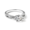 14k White Gold East West (Holds 3/4 carat (9.2x5.00mm) Marquise Center) 1/8 carat Diamond Semi-Mount Engagement Ring