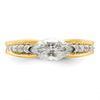 14k East West (Holds 3/4 carat (9.2x5.00mm) Marquise Center) 1/8 carat Diamond Semi-Mount Engagement Ring