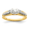 14k East West (Holds 3/4 carat (9.2x5.00mm) Marquise Center) 1/8 carat Diamond Semi-Mount Engagement Ring