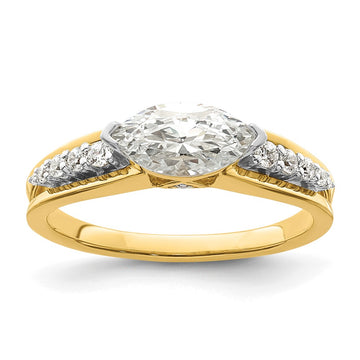 14k East West (Holds 3/4 carat (9.2x5.00mm) Marquise Center) 1/8 carat Diamond Semi-Mount Engagement Ring
