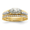 14k East West (Holds 1 carat (10.5x5.6mm) Marquise Center) 1/6 carat Diamond Semi-Mount Engagement Ring