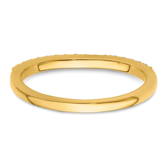 14k 1/6 carat Diamond Contoured Complete Wedding Band