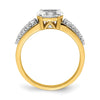 14k Two-tone 1/6 carat Lab Grown Diamond VS/SI+ G+ 1 carat Center Oval Semi Mount Engagement Ring
