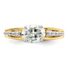 14k Two-tone 1/6 carat Lab Grown Diamond VS/SI+ G+ 1 carat Center Oval Semi Mount Engagement Ring