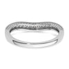 14k White Gold 1/4 carat Diamond Contoured Complete Wedding Band