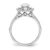 14k White Gold Vintage Halo (Holds 1 carat (8.0x6.1mm) Oval Center) 5/8 carat Diamond Semi-Mount Engagement Ring
