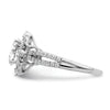 14k White Gold Vintage Halo (Holds 1 carat (8.0x6.1mm) Oval Center) 5/8 carat Diamond Semi-Mount Engagement Ring