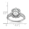 14k White Gold Vintage Halo (Holds 1 carat (8.0x6.1mm) Oval Center) 5/8 carat Diamond Semi-Mount Engagement Ring