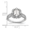 14k White Gold Vintage Halo (Holds 1 carat (6.9x5.2mm) Emerald-cut Center) 5/8 carat Diamond Semi-Mount Engagement Ring