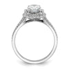 14k White Gold Vintage 1ct Oval Halo Dia Semi-Mount Ring