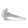 14k White Gold Vintage 1ct Oval Halo Dia Semi-Mount Ring