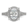 14k White Gold Vintage 1ct Oval Halo Dia Semi-Mount Ring