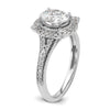 14k White Gold Vintage 1ct Oval Halo Dia Semi-Mount Ring