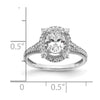14k White Gold Vintage 1ct Oval Halo Dia Semi-Mount Ring
