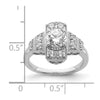 14k White Gold Art Deco (Holds 5/8 carat (5.6mm) Round Center) 1/3 carat Diamond Semi-mount Engagement Ring