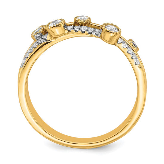 14K Lab Grown Diamond VS/SI FGH Criss Cross Ring