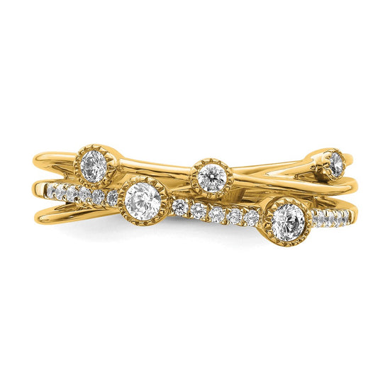 14K Lab Grown Diamond VS/SI FGH Criss Cross Ring