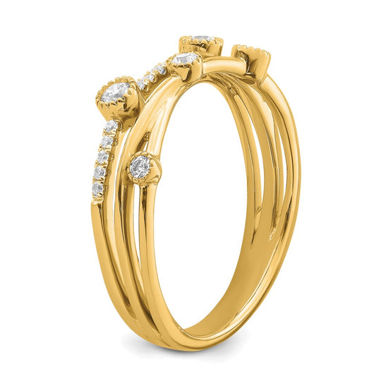 14K Lab Grown Diamond VS/SI FGH Criss Cross Ring