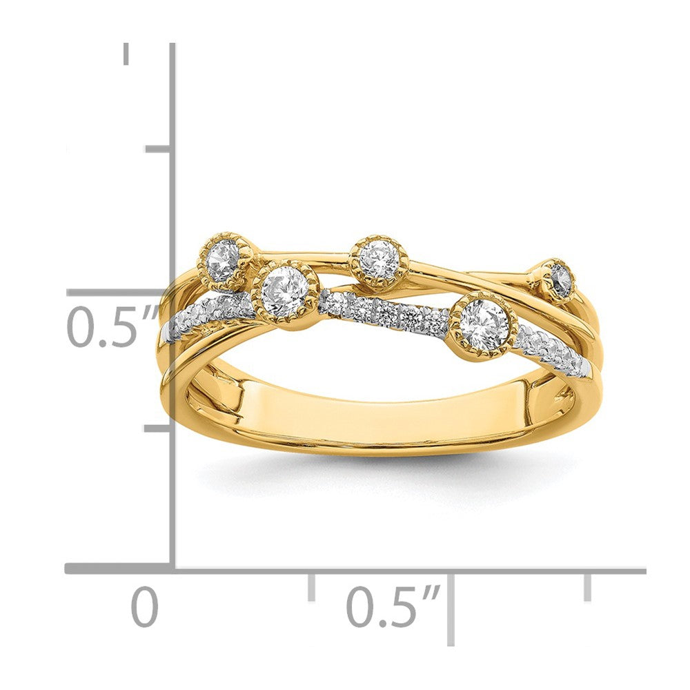 14K Lab Grown Diamond VS/SI FGH Criss Cross Ring