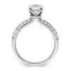 14k White Gold 5/8 carat Lab Grown Diamond VS/SI+ G+ 1 carat Center Round Semi Mount Engagement Ring