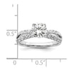 14k White Gold 5/8 carat Lab Grown Diamond VS/SI+ G+ 1 carat Center Round Semi Mount Engagement Ring