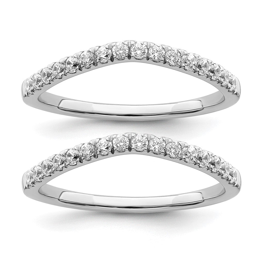 14k White Gold 1/2 carat Lab Grown Diamond VS/SI+ G+ Complete Set of Two Wedding Bands