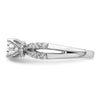 14k White Gold 5/8 carat Lab Grown Diamond VS/SI+ G+ 1 carat Center Cushion Semi Mount Engagement Ring